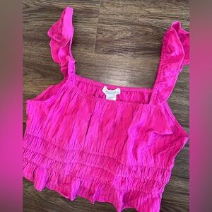 Hot Pink Ruffles Tank Top
